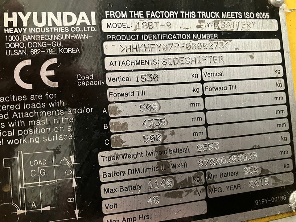 Hyundai 25L-7A Electric Counterbalance