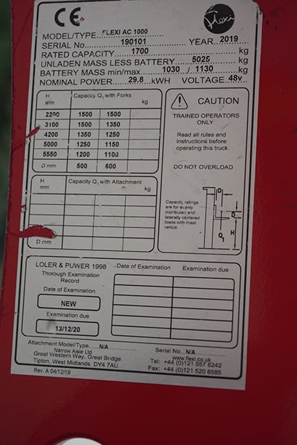 Flexi AC 1000 Articulated Forklift 16665