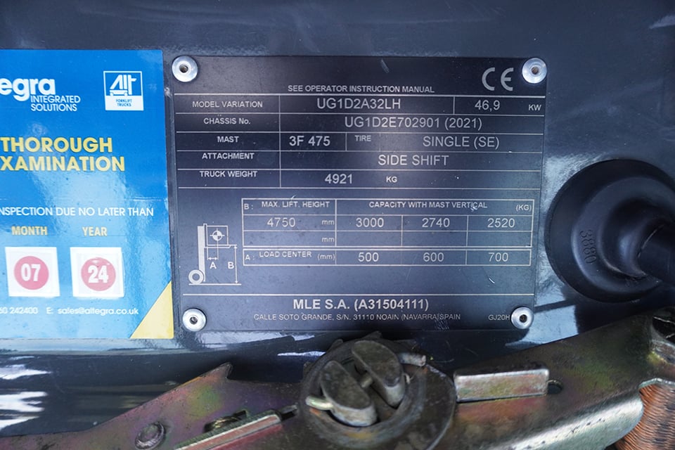 2021 TCM UG1D2A32LH LPG Counterbalance