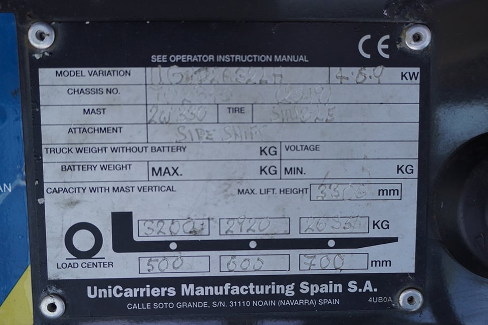 2019 TCM UG1D2A32LH LPG Counterbalance